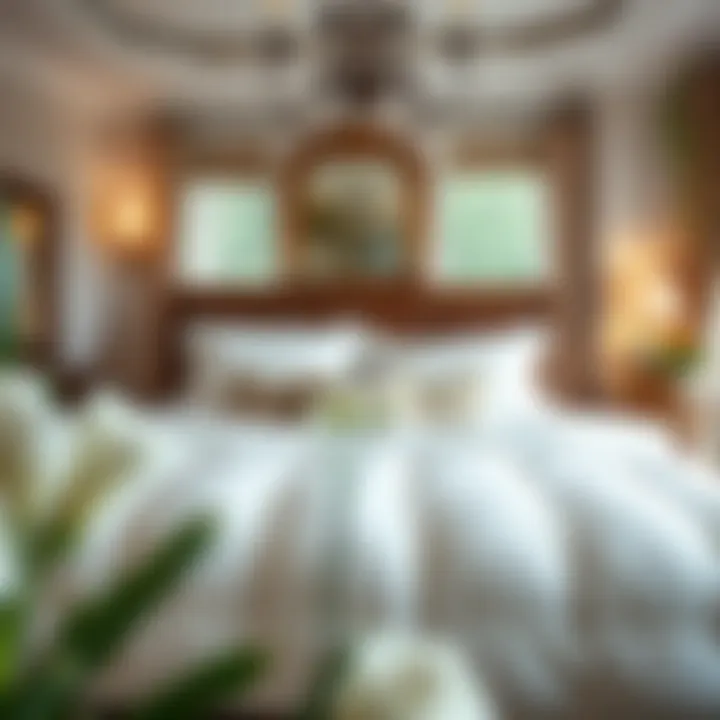 Elegant bedroom setting featuring a heavyweight down alternative duvet insert harmonizing with decor