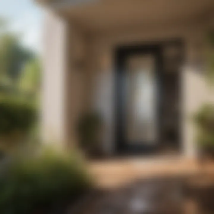 A home with visible bee activity around the entrance