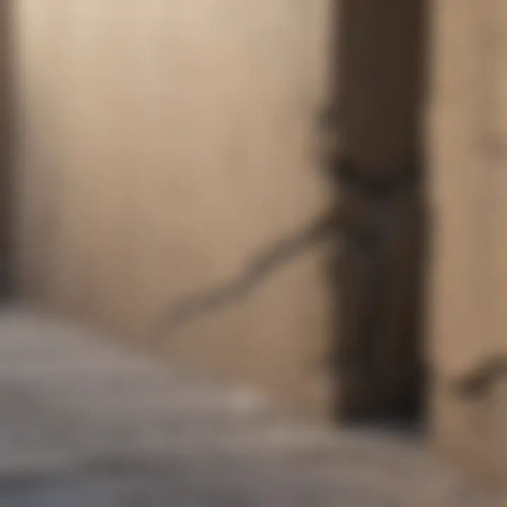Visual representation of different types of settling cracks in walls