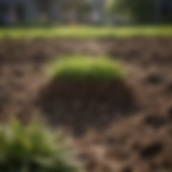 A close-up of soil testing to determine nutrient levels for optimal lawn health