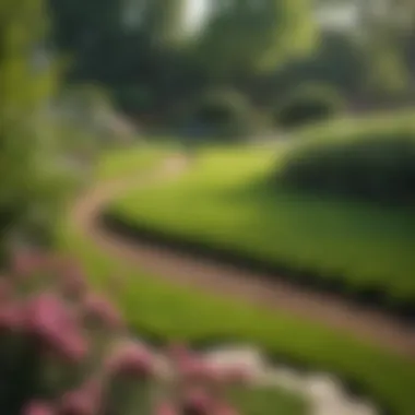 Diverse Turf Fertilizer Options for Spring Lawn Care Various types of spring turf fertilizers displayed in a garden setting