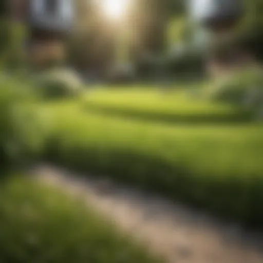 Vibrant green lawn after fertilization
