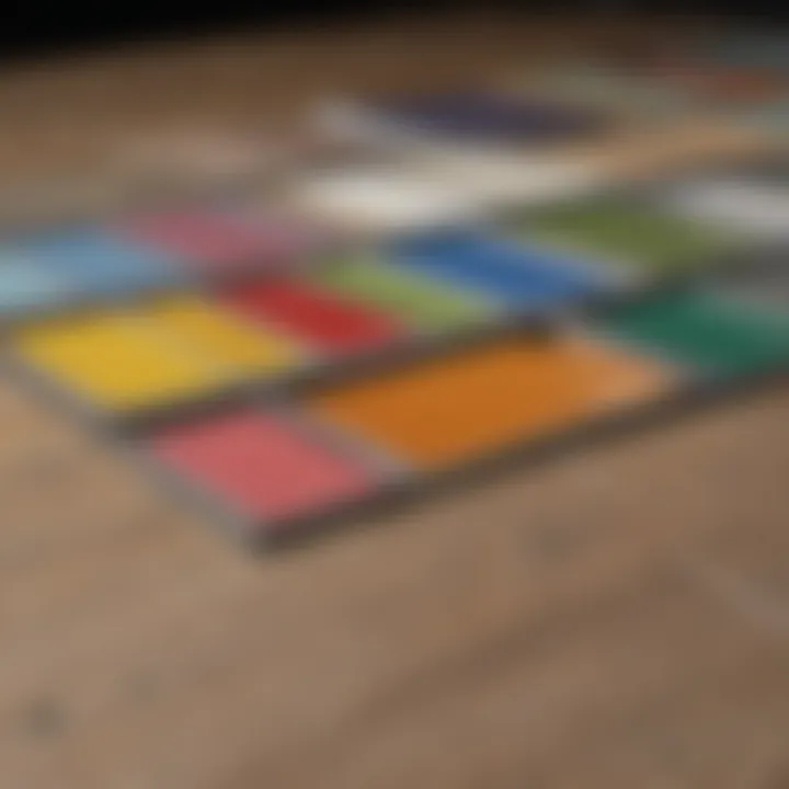 Material samples for painted cabinets demonstrating quality choices