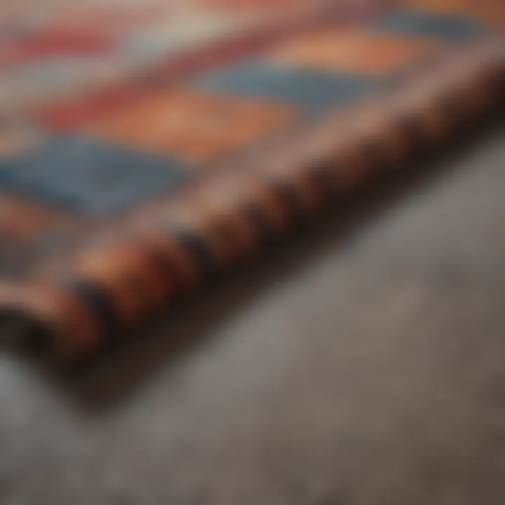 A close-up view of various materials used in 5x7 rugs.