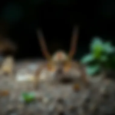 Natural habitat showing spiders in a balanced ecosystem