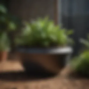 Diagram showing proper drainage techniques for container plants