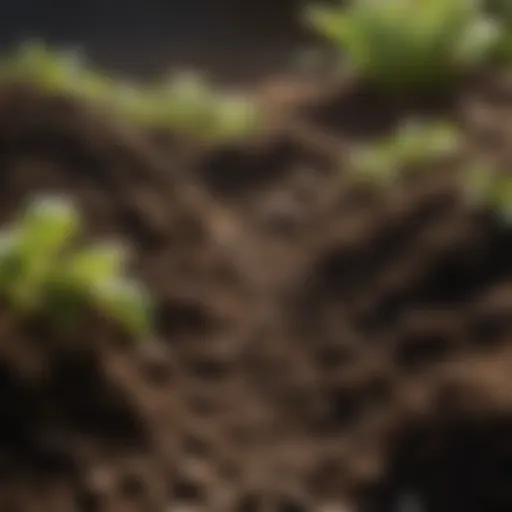 A close-up view of healthy garden soil rich in organic matter