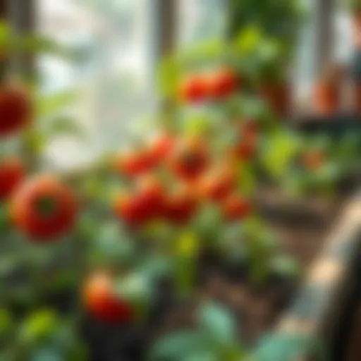 Thriving Tomato Plants Vibrant tomato plants thriving with organic pest control.