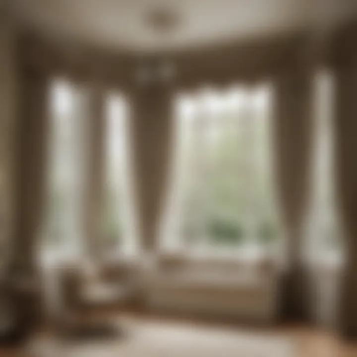 Variety of valance styles for bay windows on display