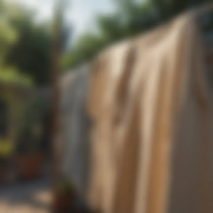 Light-colored clothes dried outdoors in the sunlight