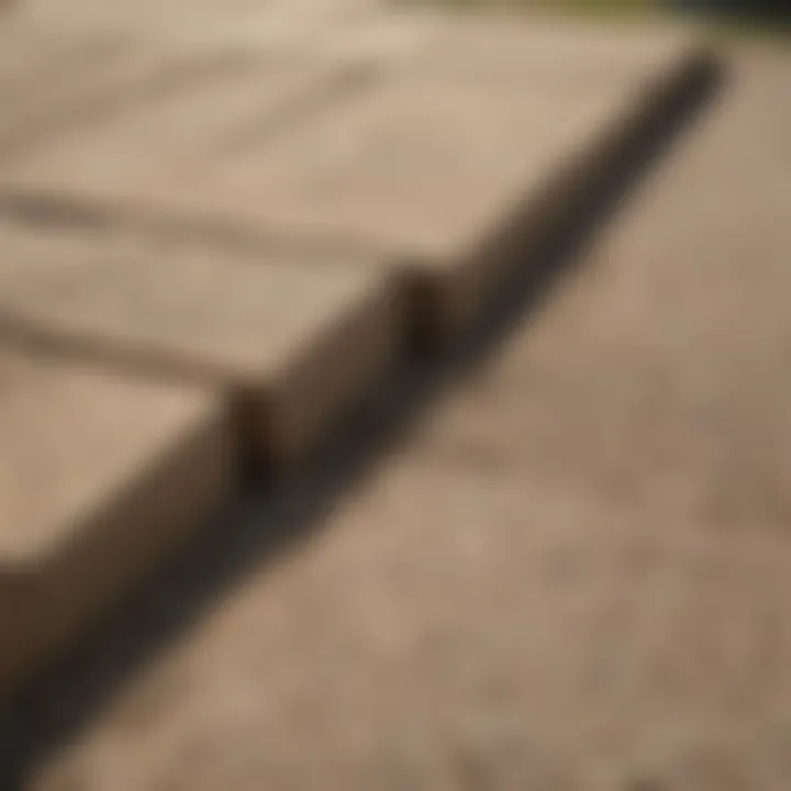 Close-up of paver joints filled with sand to prevent weed growth, demonstrating a proactive approach.