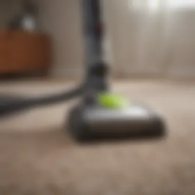 High-performance vacuum cleaner on a plush carpet