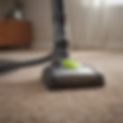 High-performance vacuum cleaner on a plush carpet