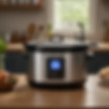 Innovative Control Features of the Wolf Gourmet Crock Pot Close-up of the wolf gourmet crock pot control panel showcasing settings