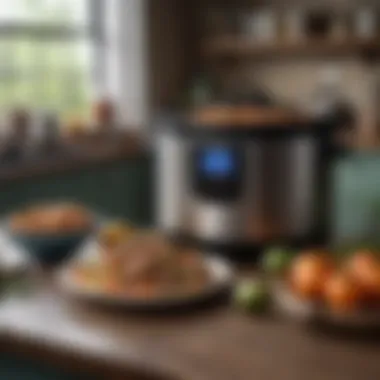 Versatile Cooking with Ingredients and the Wolf Gourmet Crock Pot Wolf gourmet crock pot displayed with an array of fresh ingredients