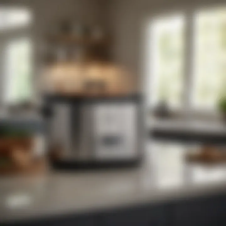 Stylish wolf gourmet crock pot in a modern kitchen setting