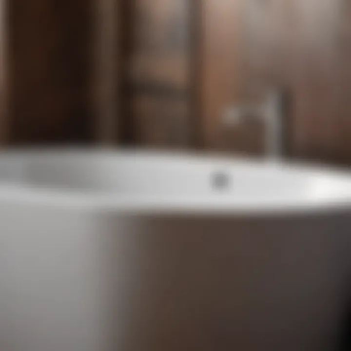 Close-up of Woodbridge tub materials showcasing quality craftsmanship